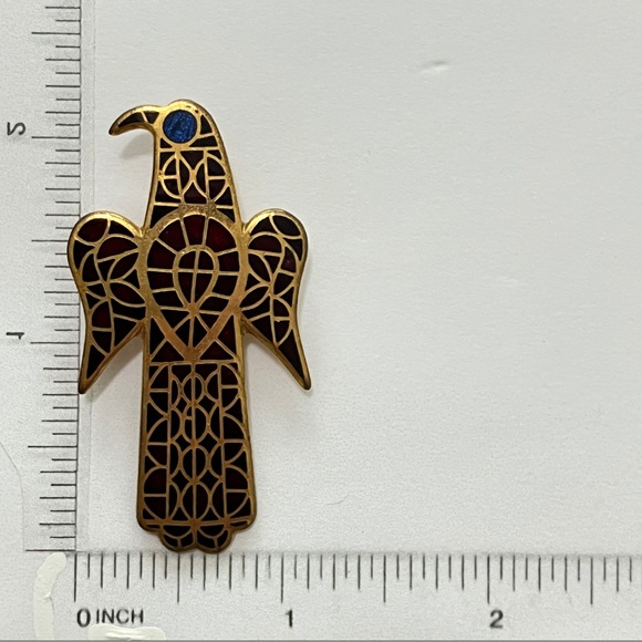 Vintage Metropolitan Museum MMA Enamel Phoenix Bird Brooch / Pendant - Picture 5 of 5